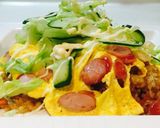 ランチ♡ドライカレーのサラダオムライス作り方7写真