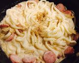 コンビニ食材で。卵白も使うカルボうどん♬作り方2写真