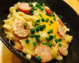 コンビニ食材で。卵白も使うカルボうどん♬作り方4写真