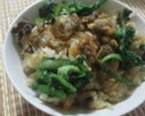 あさり、木耳、牛蒡、大根葉の炊き込みご飯作り方6写真