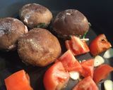 春菊の椎茸肉詰め和洋折衷作り方3写真
