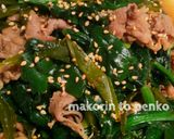 牛肉とほうれん草、茎わかめの甘辛炒め作り方9写真