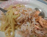 沖網エビと鮭のバターソテーのスパゲッティ作り方11写真