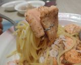 沖網エビと鮭のバターソテーのスパゲッティ作り方10写真
