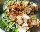 鶏のから揚げと小松菜ともやしのおひたし☆作り方3写真