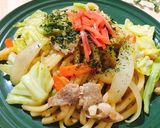 出汁薫る☆じゅわっと焼きうどん。作り方7写真