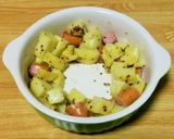 巣ごもりエッグのチーズジャーマンポテト作り方4写真