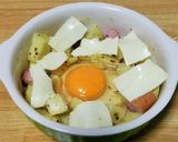 巣ごもりエッグのチーズジャーマンポテト作り方5写真