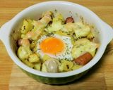 巣ごもりエッグのチーズジャーマンポテト作り方6写真
