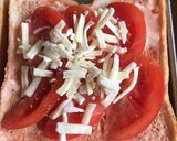 トマトチーズの生ハムのせトースト作り方1写真