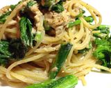 菜の花と蓮根のツナ味噌そば作り方7写真