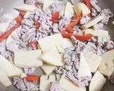 豚こま肉と春野菜のバター醤油炒め作り方3写真