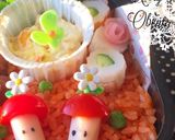 チキンピラフ お花モチーフ 春弁当作り方3写真