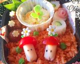 チキンピラフ お花モチーフ 春弁当作り方4写真