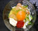 簡単！カルボナーラ風タルタルナポリタン作り方2写真