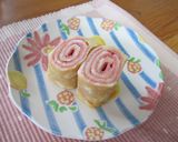 ピンクが可愛い♪ハムくるくる卵焼き作り方10写真