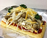油揚げピザ☆きのこ＆トマトソース作り方3写真
