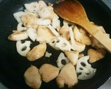 鶏胸肉の新キャベツと蓮根のごま味噌炒め作り方6写真