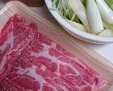豚肉と水菜で♪フライパン肉豆腐作り方1写真