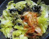 新キャベツの黒胡麻豚キムチ作り方3写真