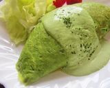 色鮮やか♪ほうれん草でグリーンオムライス作り方9写真