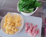 水菜ベーコン卵炒め作り方1写真