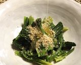 ほうれんそうのすり胡麻+ひとかけオリーブ作り方2写真