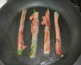 生ハム巻きアスパラのオリーブオイルがけ作り方3写真