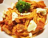 濃厚 トマトとクリームチーズのパスタ作り方9写真