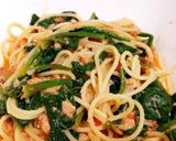 カニとほうれん草のトマトクリームパスタ作り方13写真