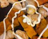 鶏むね肉とかぼちゃのマヨケチャ炒め作り方12写真