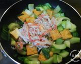 簡単♪青梗菜と厚揚げのカニカマあんかけ作り方3写真