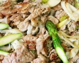 ご飯が進む♪アスパラと薄切り豚の炒めもの作り方6写真