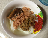 納豆&鮭フレーク&さんまの蒲焼きの3色丼作り方2写真