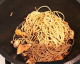 鮭と塩昆布の和風パスタ作り方3写真