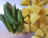 新ジャガとスナップえんどうの味噌マヨあえ作り方1写真
