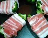 お手軽ピーマンのチーズ詰め肉巻き作り方3写真