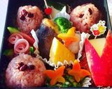 お赤飯おにぎり 春の和弁当作り方1写真
