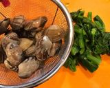 生海苔風味 浅利と菜の花で和のパスタ作り方2写真