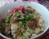 あさり、木耳、牛蒡、大根葉の炊き込みご飯作り方7写真