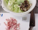キャベツとベーコンきのこの醤油バター炒め作り方1写真