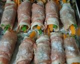 人参といんげんの豚肉巻き作り方3写真