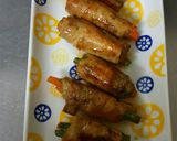 人参といんげんの豚肉巻き作り方6写真