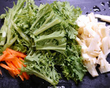 簡単！竹の子と青菜のわさびポン酢炒め作り方1写真