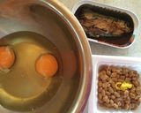 納豆&サンマの蒲焼きの卵焼き作り方1写真