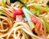 簡単！小松菜ベーコントマトのパスタ作り方8写真