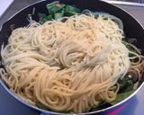 小松菜としめじの和風パスタ作り方5写真