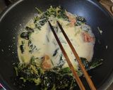 明太子とほうれん草のクリームパスタ作り方9写真