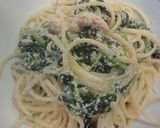 明太子とほうれん草のクリームパスタ作り方12写真