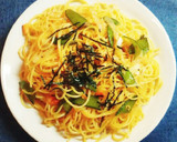 焼き鮭と絹さやのマヨ炒めパスタ☆作り方9写真